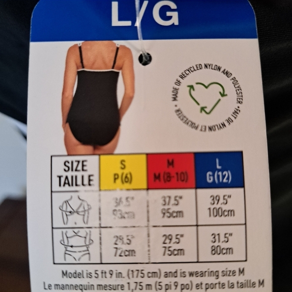 Christina Swim Top Tankini Bathing Suit Top Black White Size Large Beach Pool - Picture 7 of 10